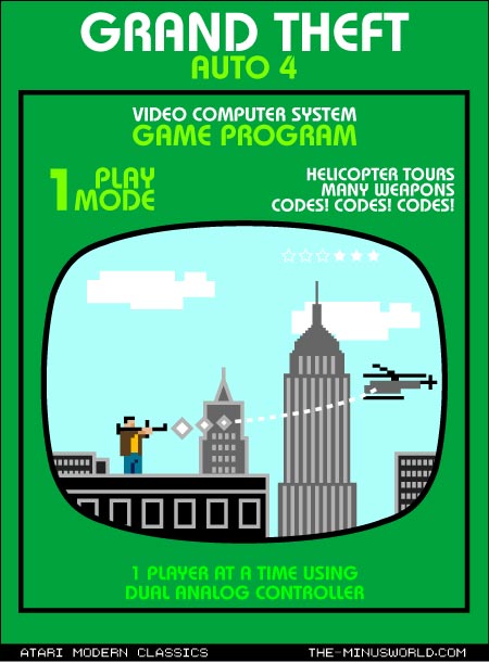 Juegos actuales con portadas al estilo Atari 2600 Gta4