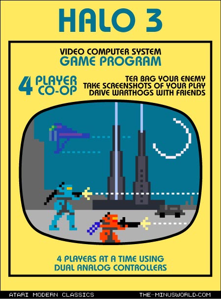 Juegos actuales con portadas al estilo Atari 2600 Halo3
